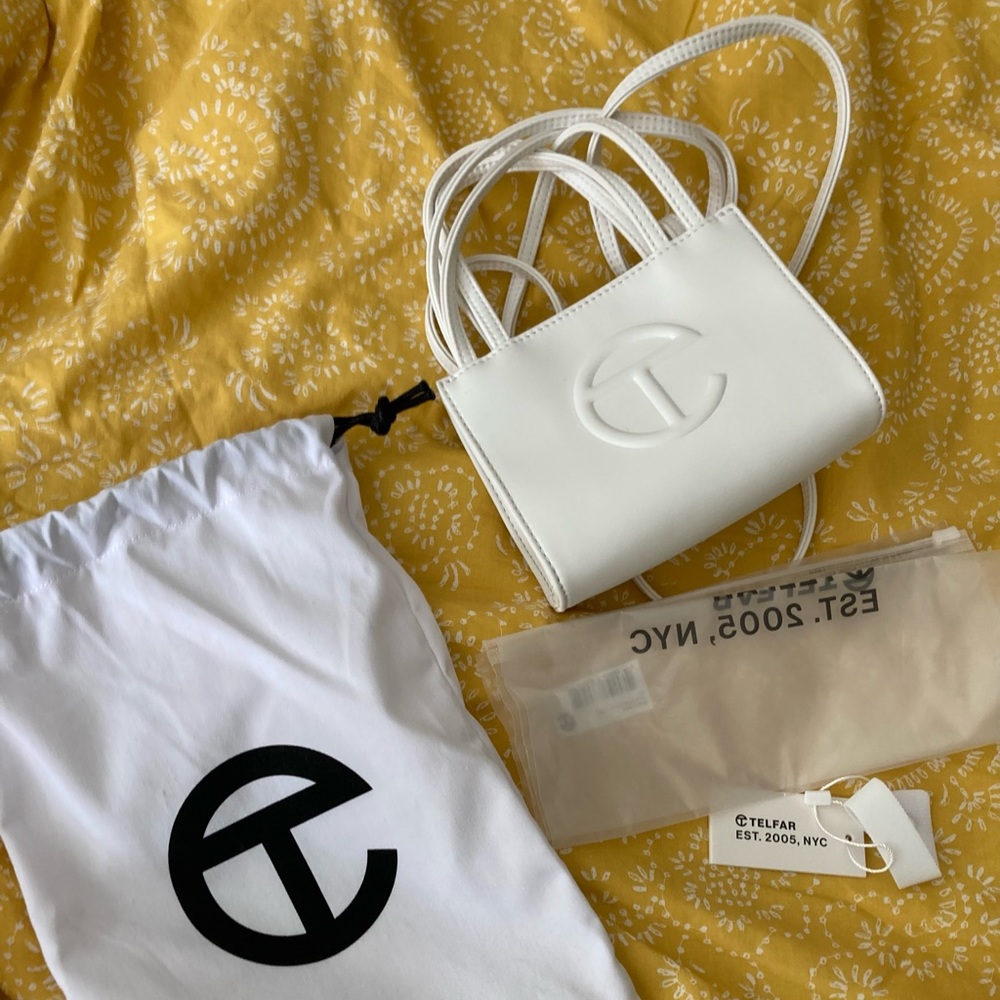 Telfar small white bag